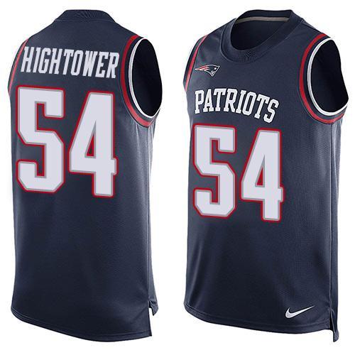 Nike Patriots 54 Dont'a Hightower Blue Player Name & Number Tank Top - Click Image to Close