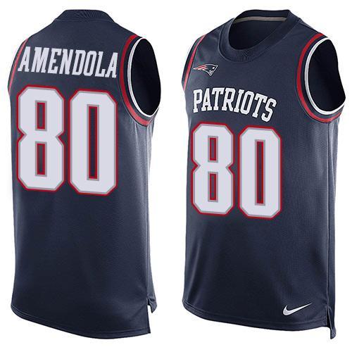 Nike Patriots 80 Danny Amendola Blue Player Name & Number Tank Top - Click Image to Close
