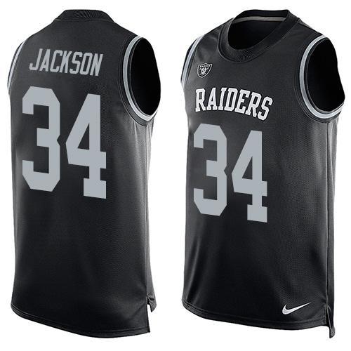Nike Raiders 34 Bo Jackson Black Player Name & Number Tank Top