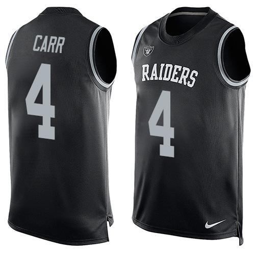 Nike Raiders 4 Derek Carr Black Player Name & Number Tank Top