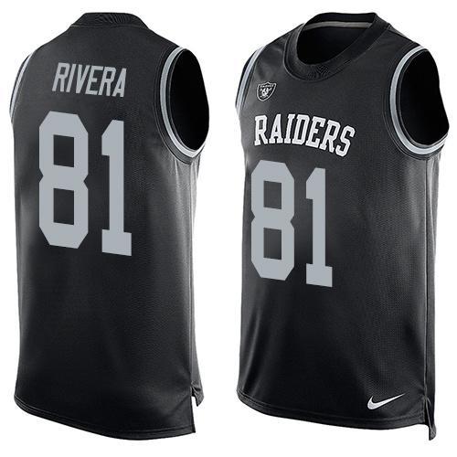 Nike Raiders 81 Mychal Rivera Black Player Name & Number Tank Top