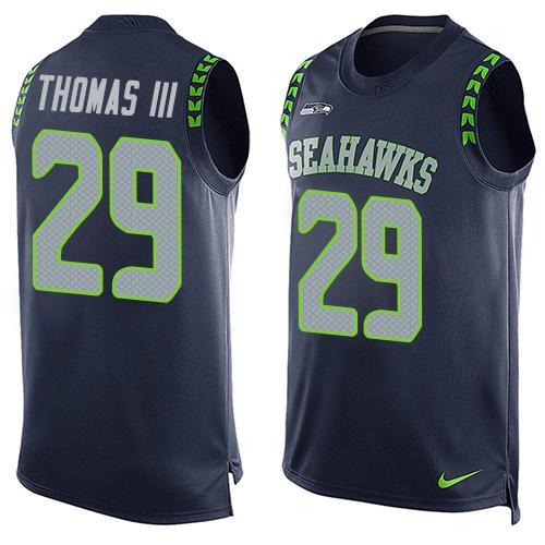Nike Seahawks 29 Earl Thomas III Blue Player Name & Number Tank Top