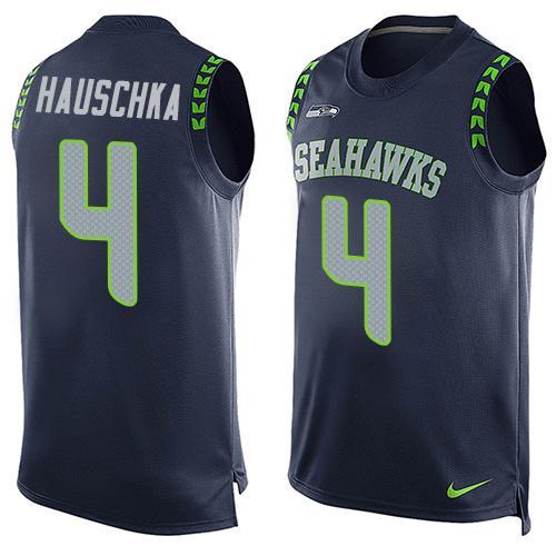 Nike Seahawks 4 Steven Hauschka Blue Player Name & Number Tank Top