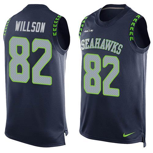 Nike Seahawks 82 Luke Willson Blue Player Name & Number Tank Top