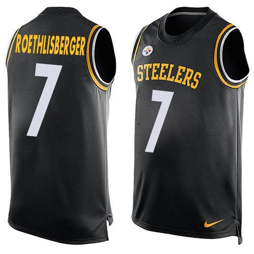 Nike Steelers 7 Ben Roethlisberger Black Player Name & Number Tank Top