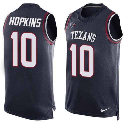 Nike Texans 10 DeAndre Hopkins Navy Blue Player Name & Number Tank Top