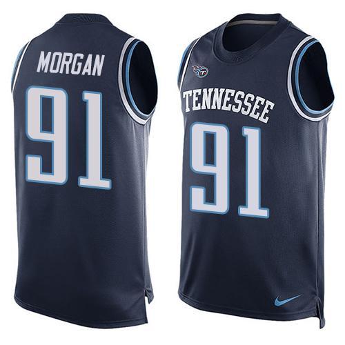 Nike Titans 91 Derrick Morgan Navy Player Name & Number Tank Top