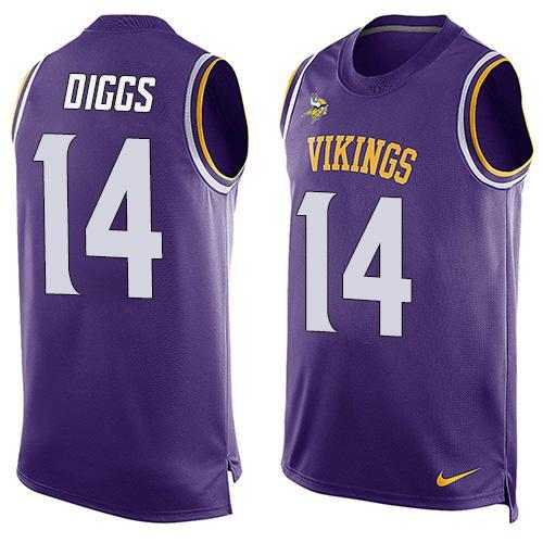 Nike Vikings 14 Stefon Diggs Purple Player Name & Number Tank Top