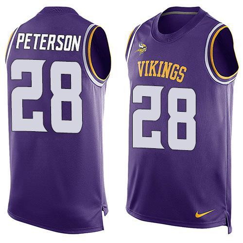 Nike Vikings 28 Adrian Peterson Purple Player Name & Number Tank Top