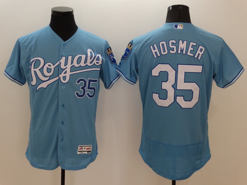 Royals 35 Eric Hosmer Light Blue Flexbase Jersey