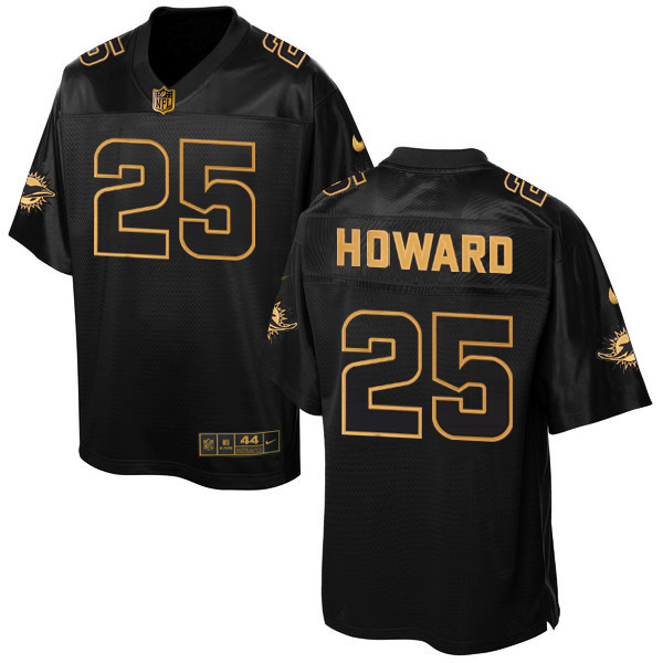 Nike Dolphins 25 Xavien Howard Pro Line Black Gold Collection Elite Jersey