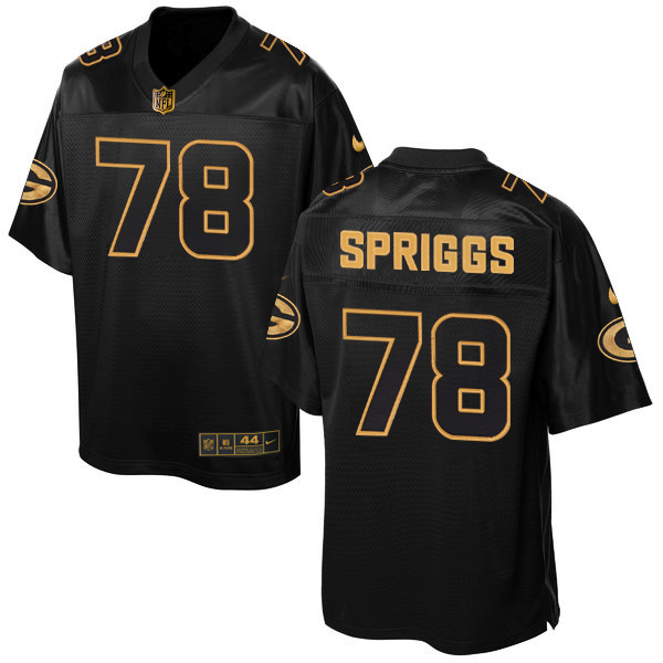 Nike Packers 78 Jason Spriggs Pro Line Black Gold Collection Elite Jersey - Click Image to Close