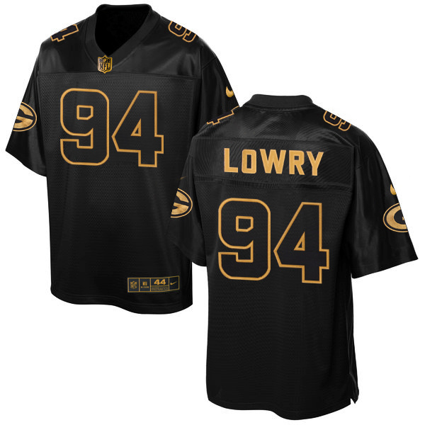 Nike Packers 94 Dean Lowry Pro Line Black Gold Collection Elite Jersey - Click Image to Close