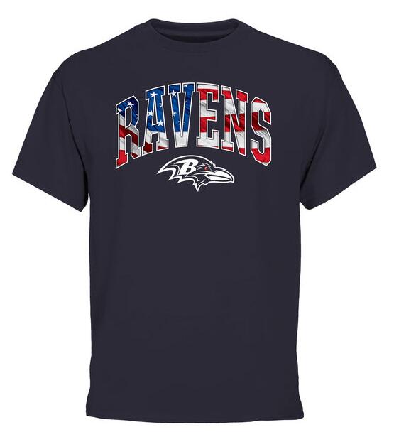 Baltimore Ravens Pro Line Navy Banner Wave Men's T Shirt