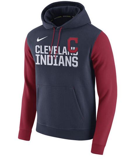 Nike Cleveland Indians Navy Club Fleece Men's Pullover Hoodie