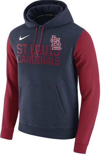 Nike St.Louis Cardinals Navy Club Fleece Men's Pullover Hoodie - Click Image to Close