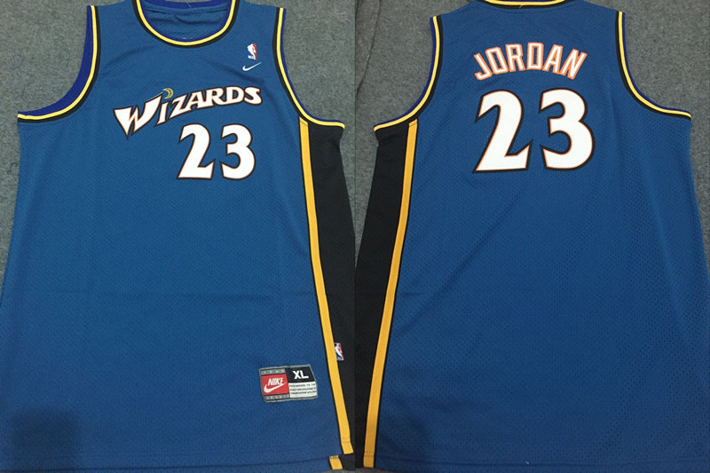 Wizards 23 Michael Jordan Blue Nike Jersey