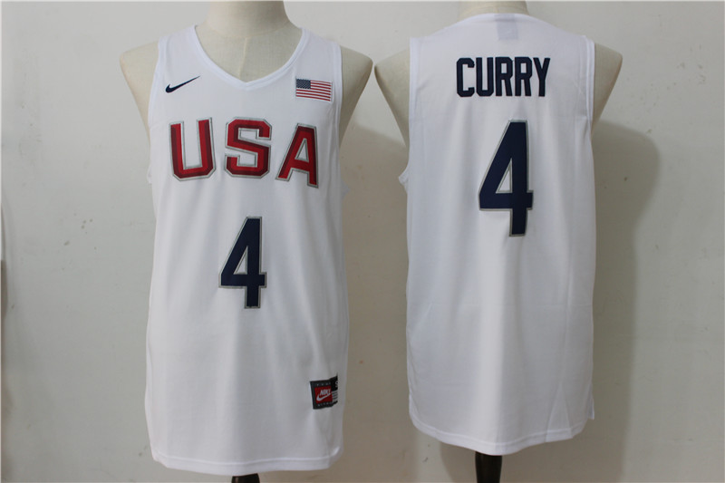 USA Basketball 4 Stephen Curry White Nike Rio Elite Stitched Jersey