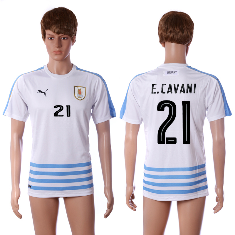 2016-17 Uruguay 21 E.CAVANI Away Thailand Soccer Jersey