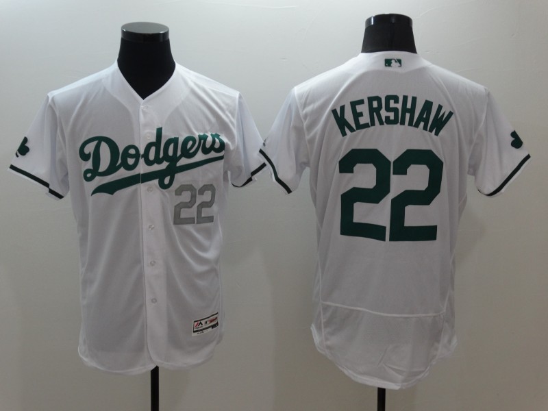 Dodgers 22 Clayton Kershaw White Flexbase Jersey