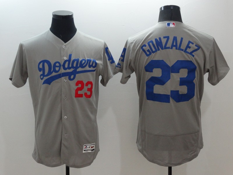 Dodgers 23 Adrian Gonzalez Grey Flexbase Jersey