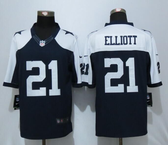 Nike Cowboys 21 Ezekiel Elliott Blue Throwback Limited Jersey