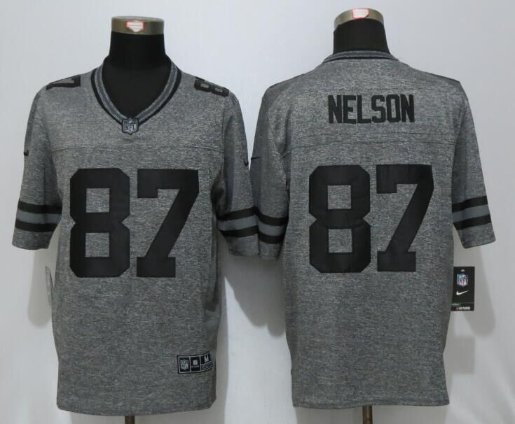 Nike Packers 87 Jordy Nelson Gray Gridiron Gray Limited Jersey