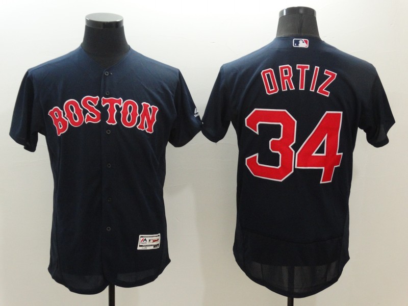 Red Sox 34 David Ortiz Navy Flexbase Jersey