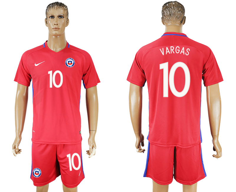 2016-17 Chile 10 VARGAS Home Soccer Jersey
