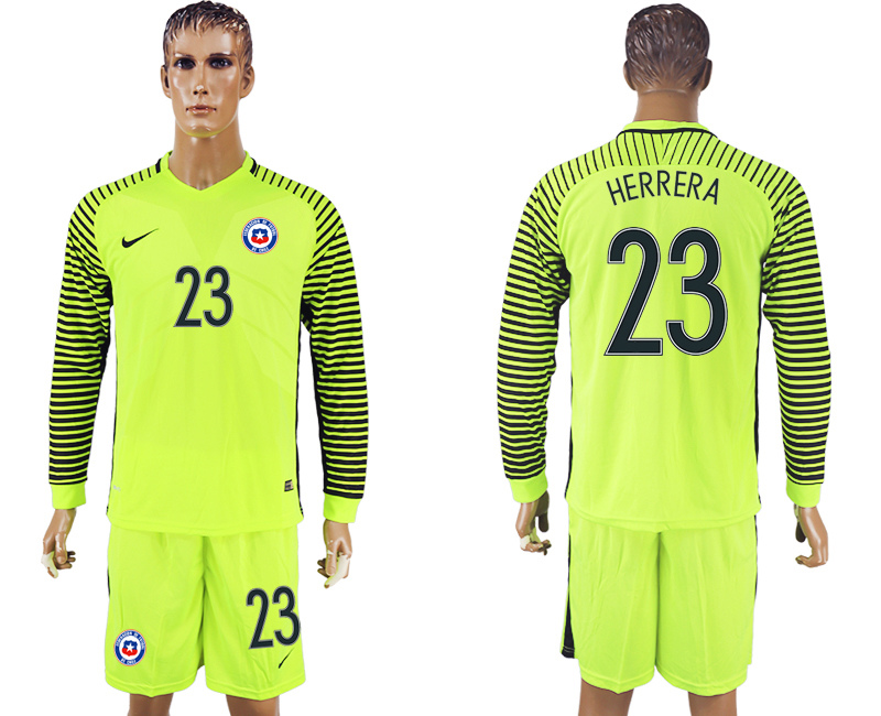 2016-17 Chile 23 HERRERA Goalkeeper Long Sleeve Soccer Jersey