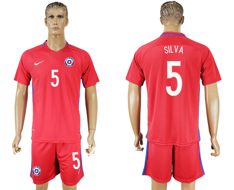 2016-17 Chile 5 SILVA Home Soccer Jersey