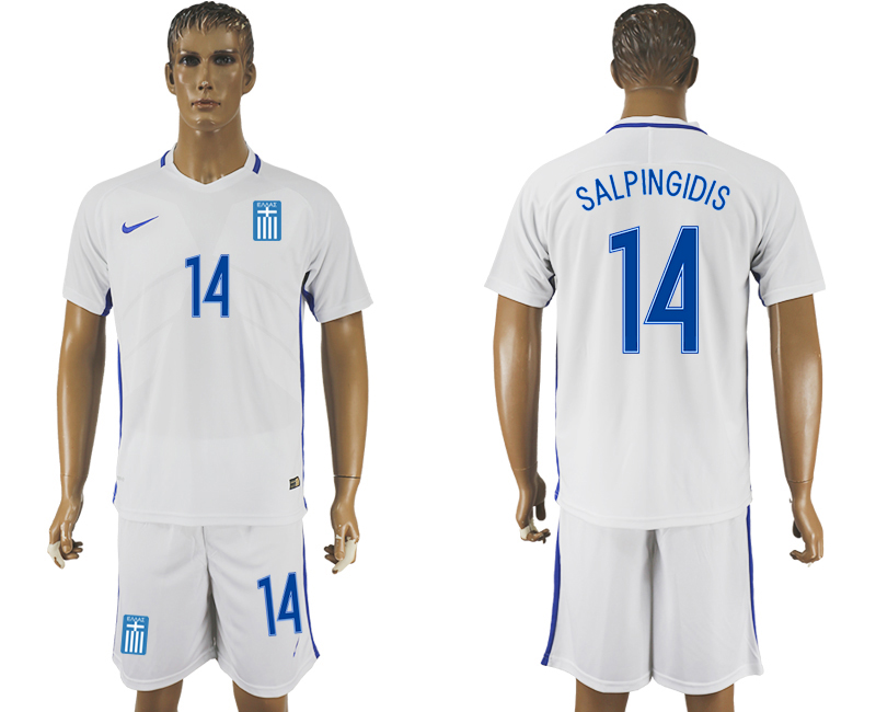 2016-17 Greece 14 SALPINGIDIS Home Soccer Jersey