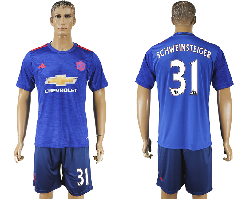 2016-17 Manchester United 31 SCHWEINSTEIGER Away Soccer Jersey