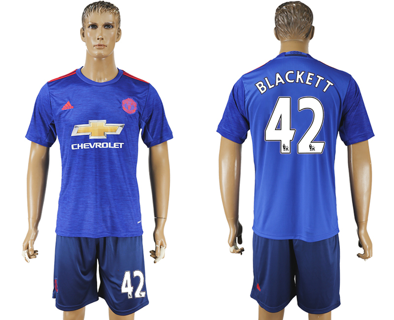 2016-17 Manchester United 42 BLACKETT Away Soccer Jersey