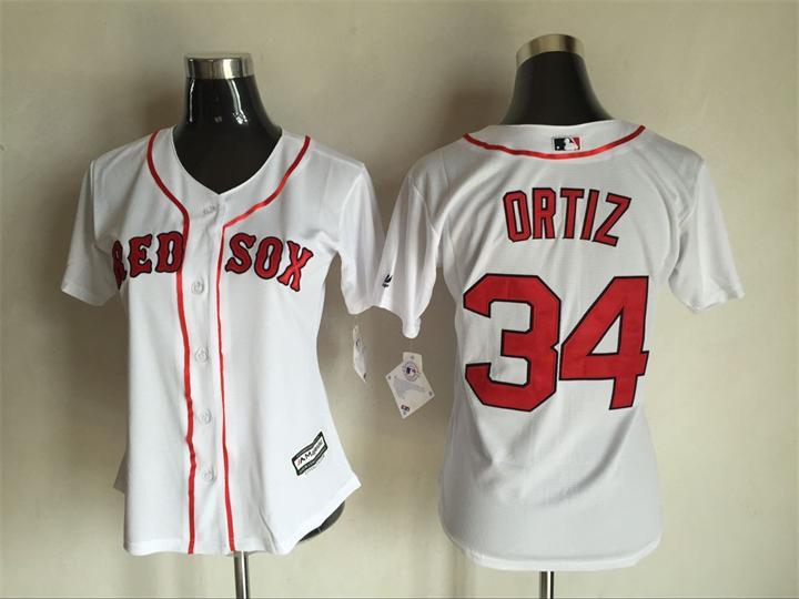 Red Sox 34 David Ortiz White Women New Cool Base Jersey