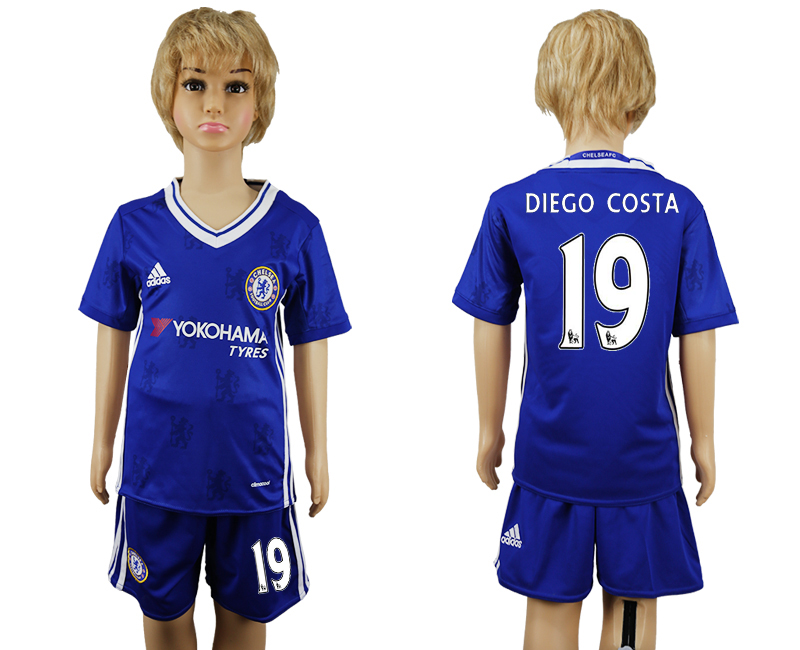 2016-17 Chelsea 19 DIEGO COSTA Home Youth Soccer Jersey