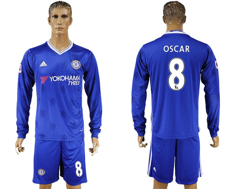 2016-17 Chelsea 8 OSCAR Home Long Sleeve Soccer Jersey