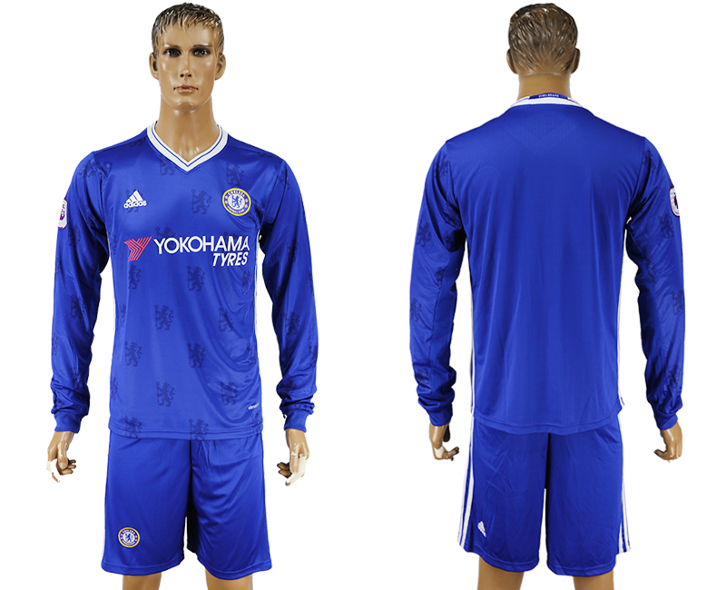 2016-17 Chelsea Home Long Sleeve Soccer Jersey