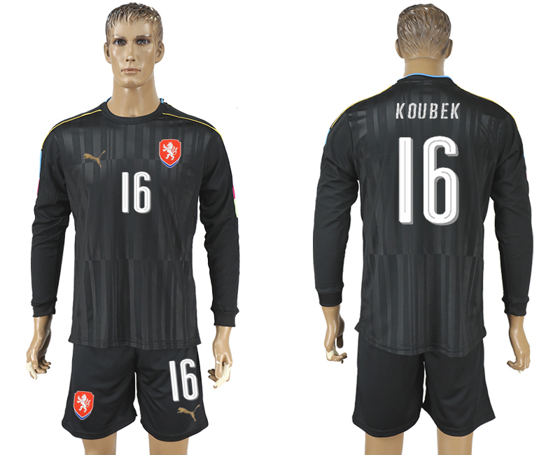 Czech Republic 16 KOUBEK Goalkeeper Long Sleeve UEFA Euro 2016 Soccer Jersey