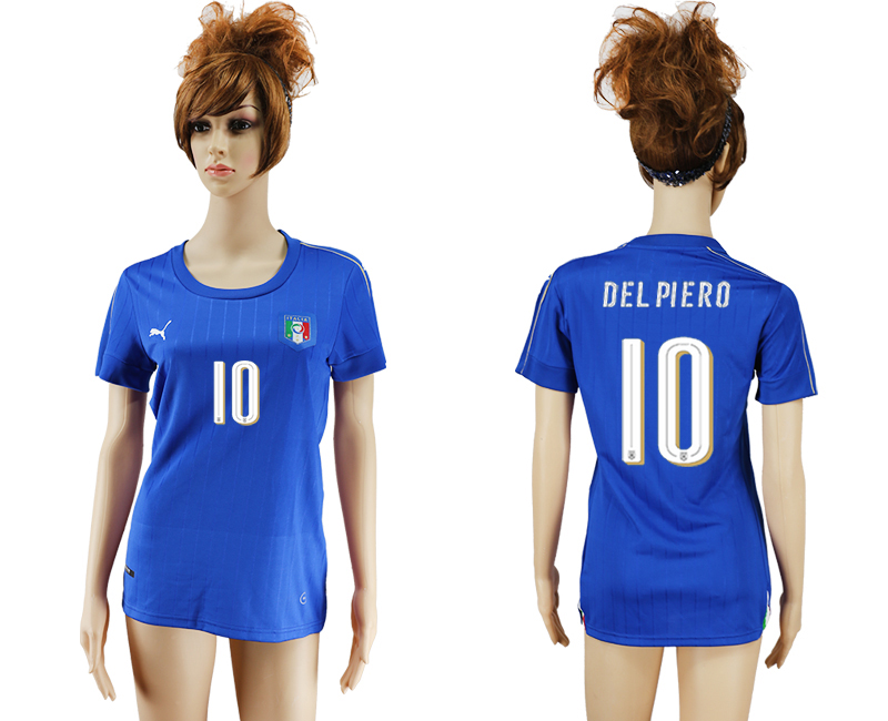 Italy 10 DEL PIEEO Home Women UEFA Euro 2016 Soccer Jersey
