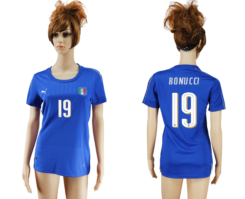Italy 19 BONUCCI Home Women UEFA Euro 2016 Soccer Jersey