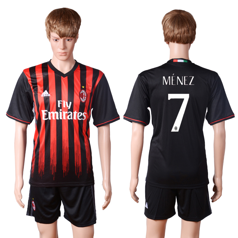 2016-17 AC Milan 7 MENEZ Home Soccer Jersey