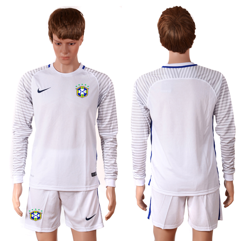 Brazil Goalkeeper 2016 Copa America Centenario Long Sleeve Soccer Jersey