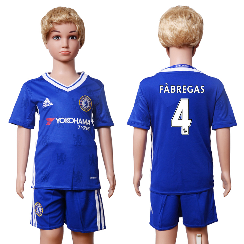 2016-17 Chelsea 4 FABREGAS Home Youth Soccer Jersey