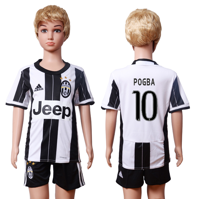 2016-17 Juventus 10 POGBA Home Youth Soccer Jersey