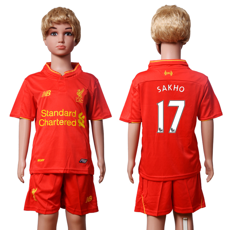 2016-17 Liverpool 17 SAKHO Home Youth Soccer Jersey