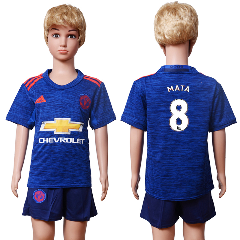 2016-17 Manchester United 8 MATA Away Youth Soccer Jersey