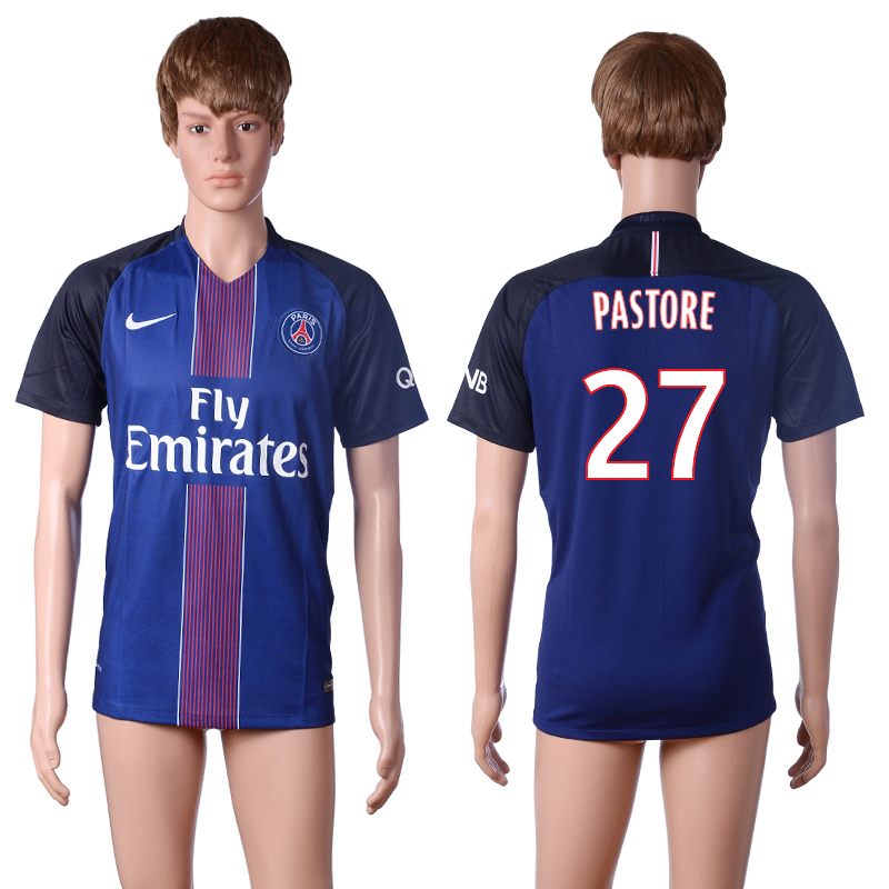 2016-17 Paris Saint-Germain 27 PASTORE Home Thailand Soccer Jersey