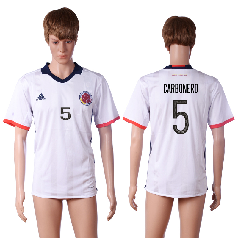 Colombia 5 CARBONERO 2016 Copa America Centenario Long Sleeve Soccer Jersey
