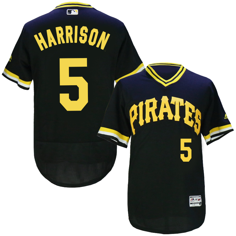 Pirates 5 Josh Harrison Black Throwback Flexbase Jersey